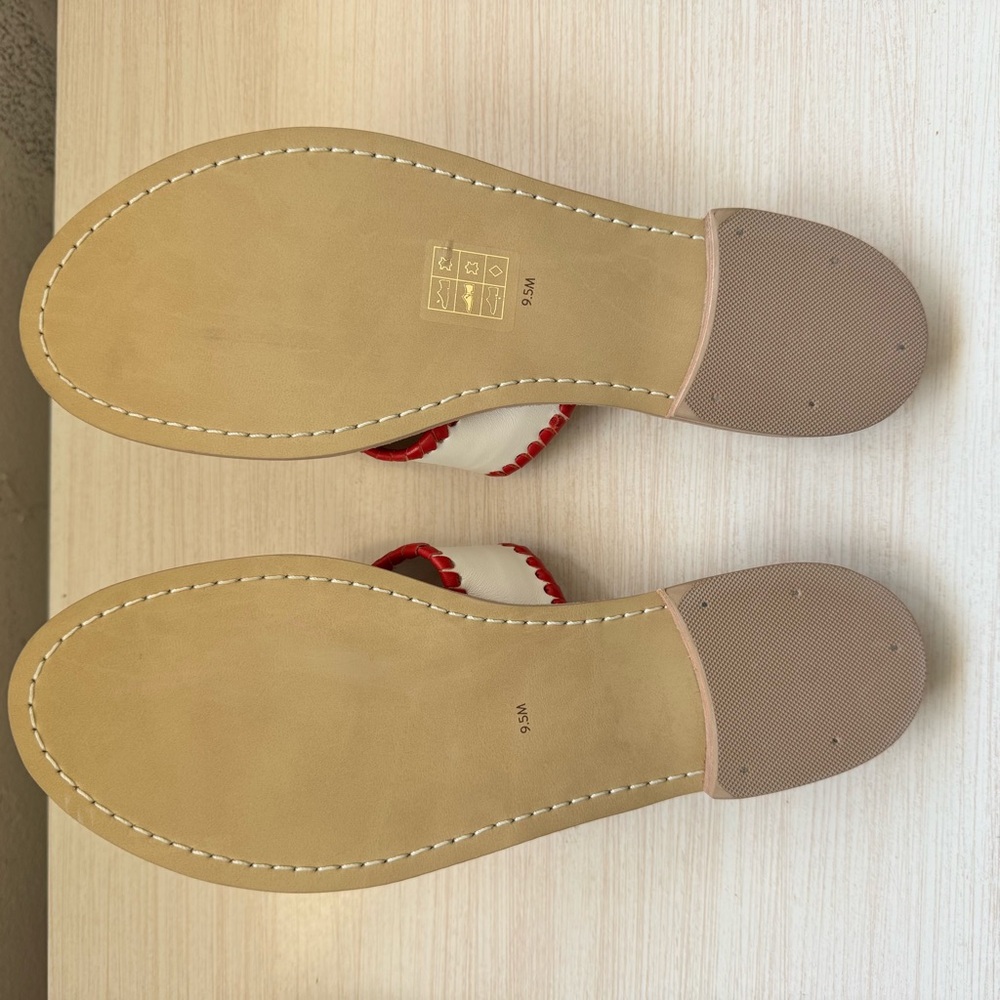 Jack Rogers size 9.5 Red and White Embroidered Sandals NWOB - Picture 4 of 6